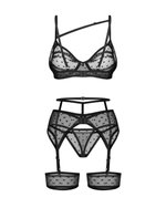 Obsessive - Nuites Driedelige Set - Zwart