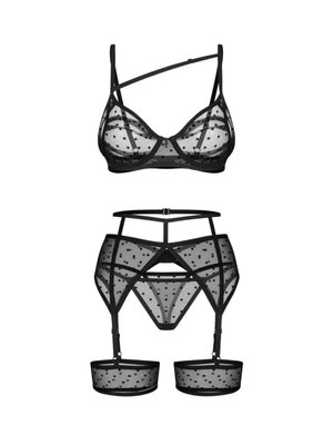 Obsessive - Nuites Driedelige Set - Zwart