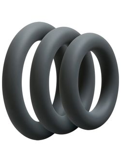 Doc Johnson 3 cockrings C-Ring Set Thick Gris