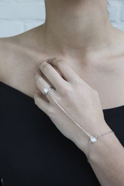 Otazu - Audrey Rhodium Plated Bracelet With Swarovski Crystal