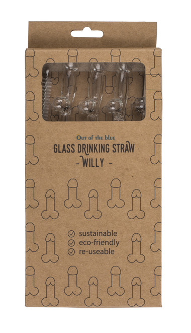 Glaspenis-Strohhalm mit Reinigungsbrste Willy - 4 Stck - EasyToys Glaspenis-Strohhalm mit Reinigungsbrste Willy - 4 Stck - EasyToys