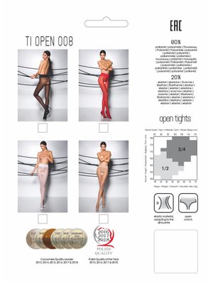 Passion - Tiopen 008 Panty Met Open Kruisje - Rood