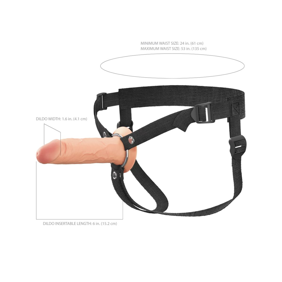 FANTASY X-TENSIONS – Elite Hollow Strap-On 15,2 cm – Beige foto 4