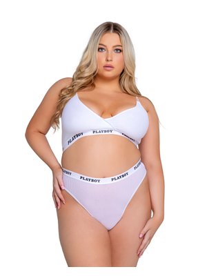 Playboy Lifestyle - 2-Delige Lingerie Set Curvy - Wit