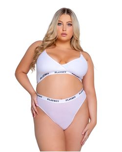 Playboy Lifestyle - 2-Piece Lingerie Set Curvy - White