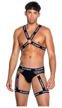 Playboy Lingerie - Mens Dark Room Suspender Set