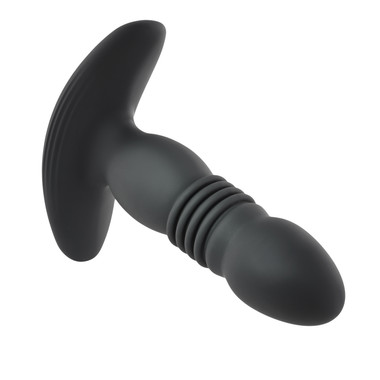 analdildo mit stoßfunktion Vibro-Analplug mit Stoßfunktion, 10 Vibrationsmodi + Fernbedienung ANOS  Schwarz