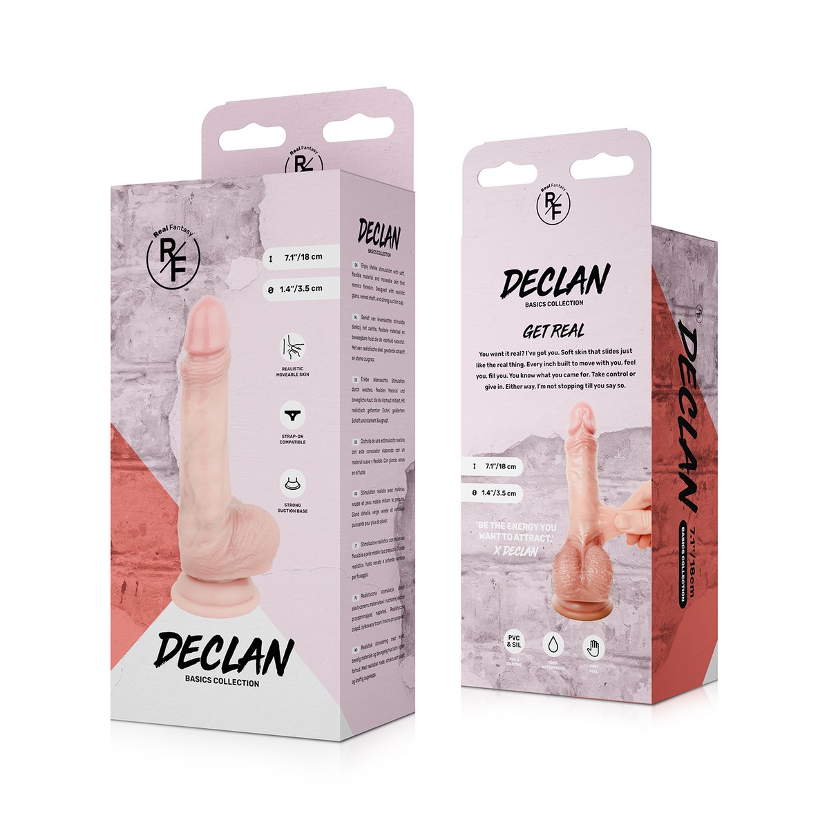 Real Fantasy - Declan Realistische Dildo met Beweegbare Voorhuid - 18 cm