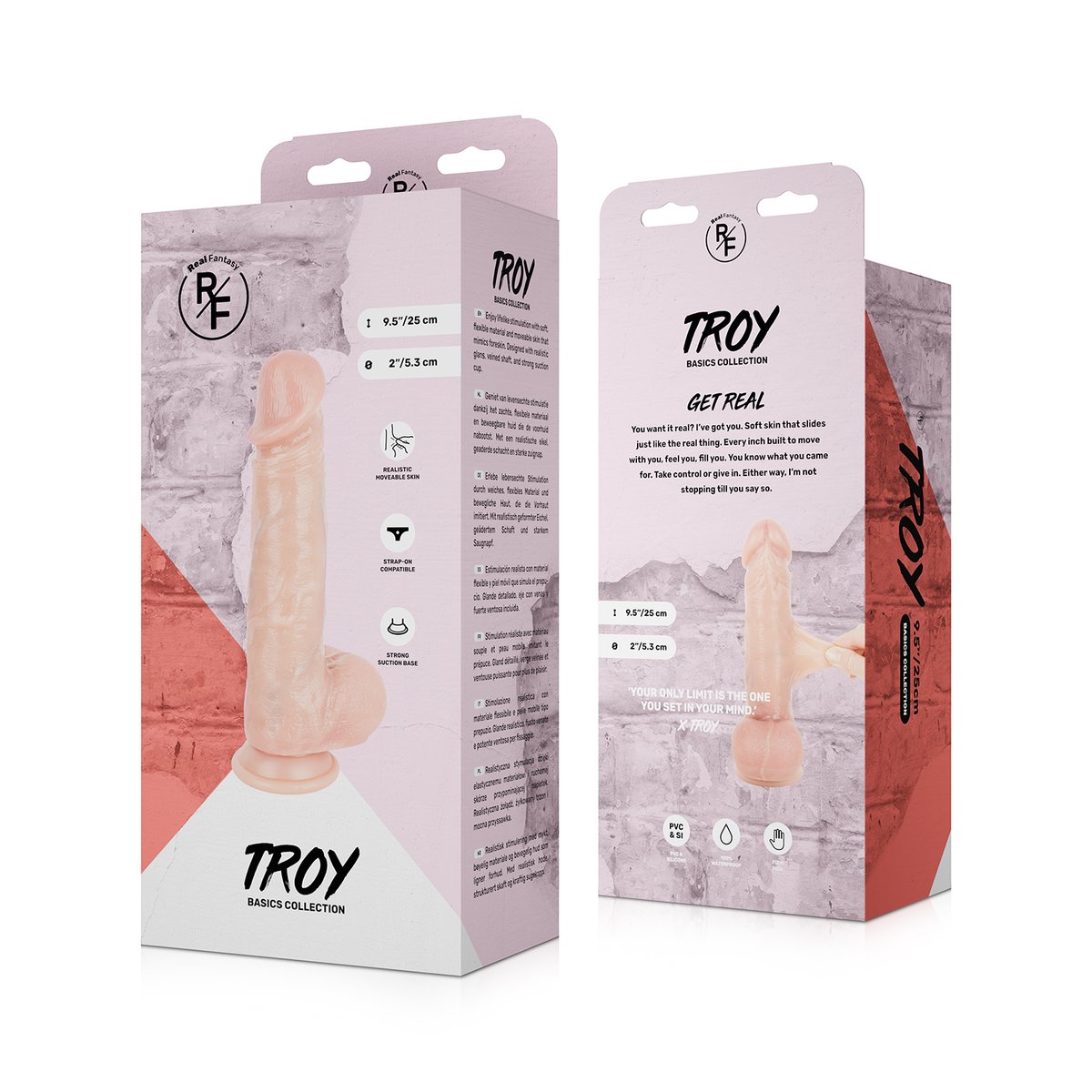 Real Fantasy - Troy Dildo Beweegbare Huid - 25cm