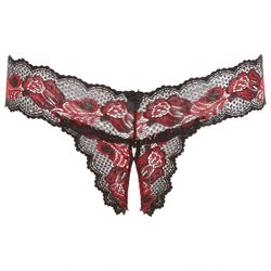 Crotchless lace string