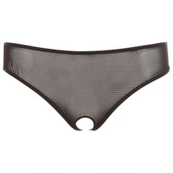 Caged String with Open Crotch - Black