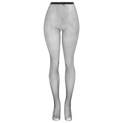 Fishnet Pantyhose with Open Crotch - Black