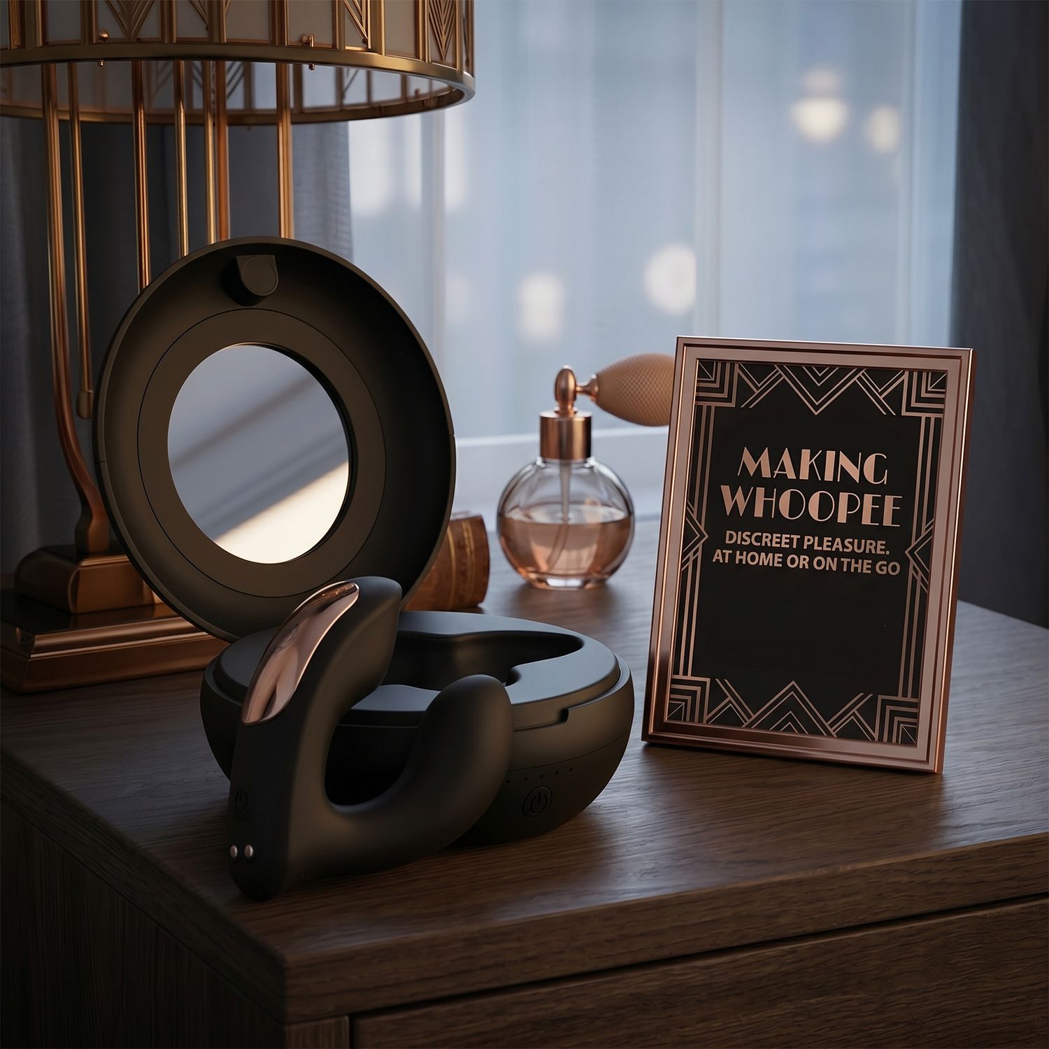 Rosy Gold – Wearable Vibrator met Luxe Oplaadcase – Zwart - Afbeelding 3