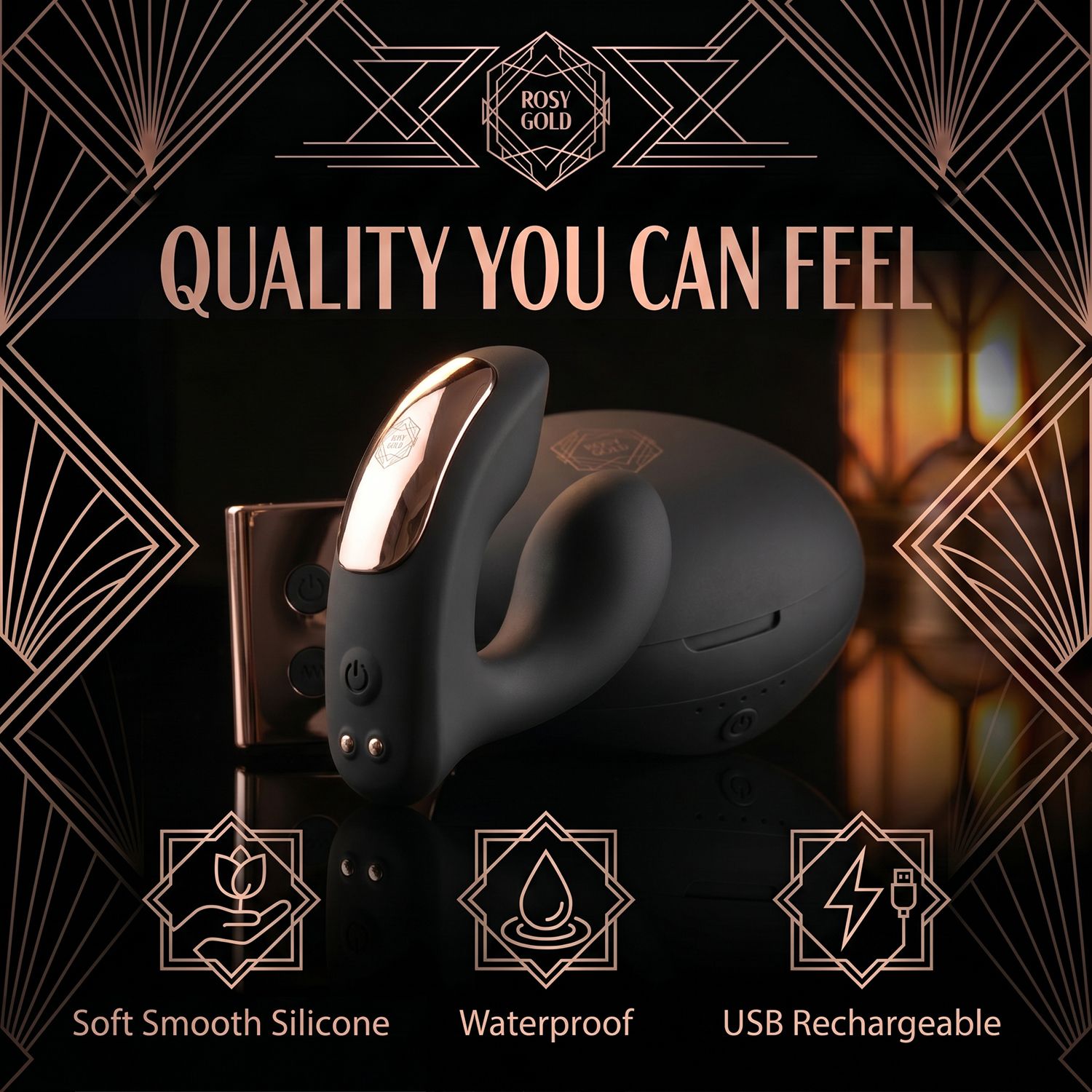 Rosy Gold – Wearable Vibrator met Luxe Oplaadcase – Zwart - Afbeelding 6