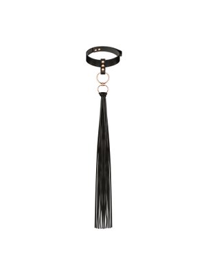 Rosy Gold - Halsband met Flogger - Zwart
