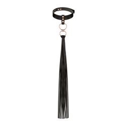 Rosy Gold - Collier avec Flogger - Noir