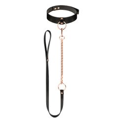 Rosy Gold - Collar with Leash - Black 