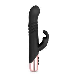 Rosy Gold - Rabbit Vibrator Met Stootfunctie - Zwart