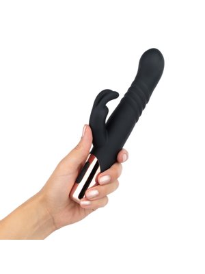 Rosy Gold - Rabbit Vibrator Met Stootfunctie - Zwart