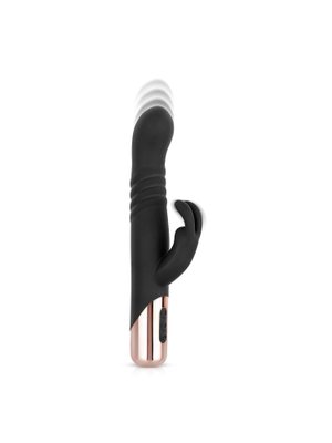 Rosy Gold - Rabbit Vibrator Met Stootfunctie - Zwart