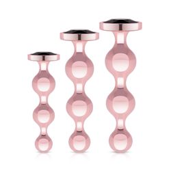 Rosy Gold - Metal Butt Plug Set 3 Pieces - Rose Gold	