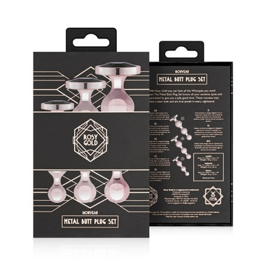 Rosy Gold - Metal Butt Plug Set 3 Pieces - Rose Gold - EasyToys