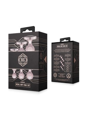 Rosy Gold - Metalen Buttplugset 3 stuks - Roségoud