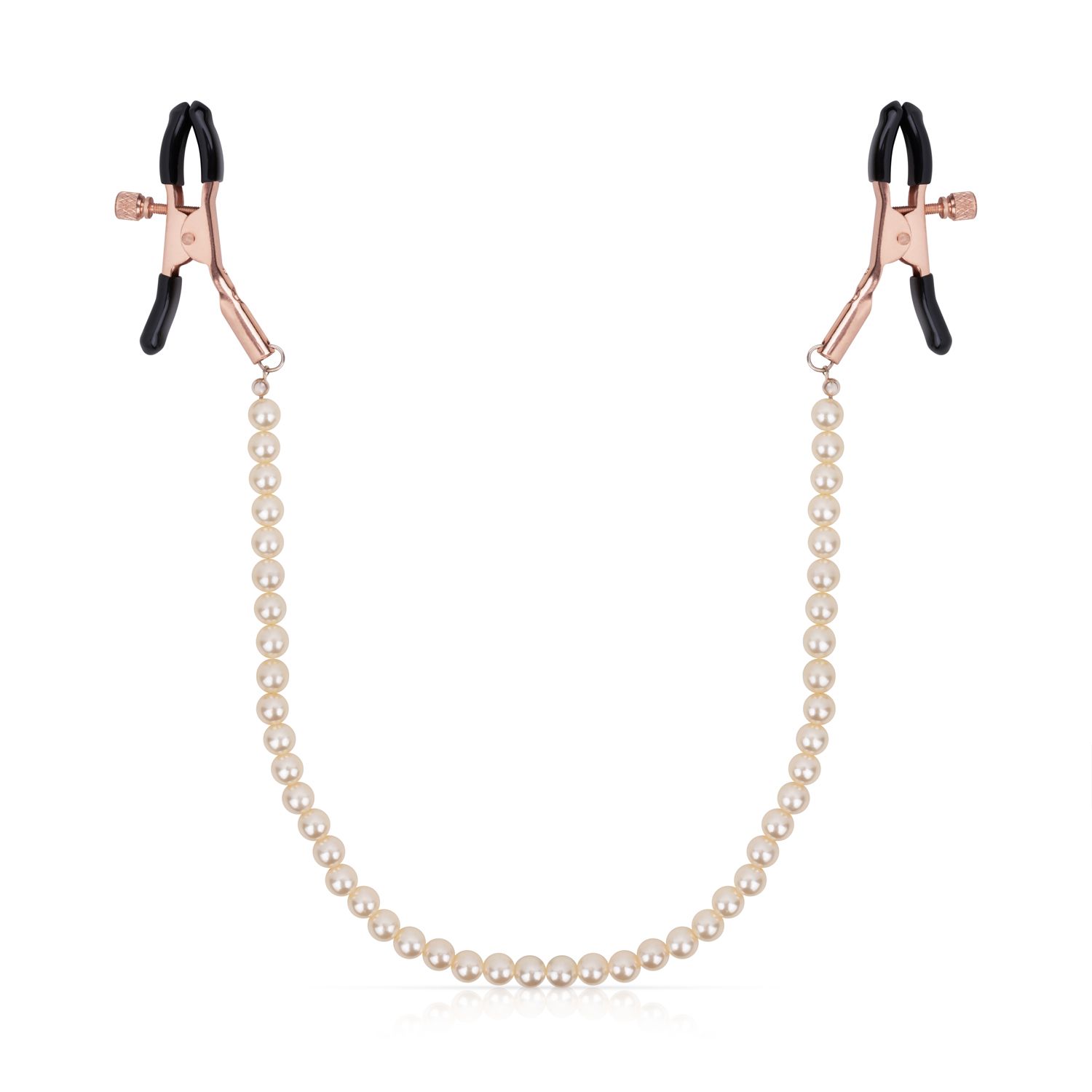 Rosy Gold - Tepelklemmen met parelketting - Verstelbaar Design