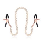 Rosy Gold - Tepelklemmen met parelketting - Verstelbaar Design