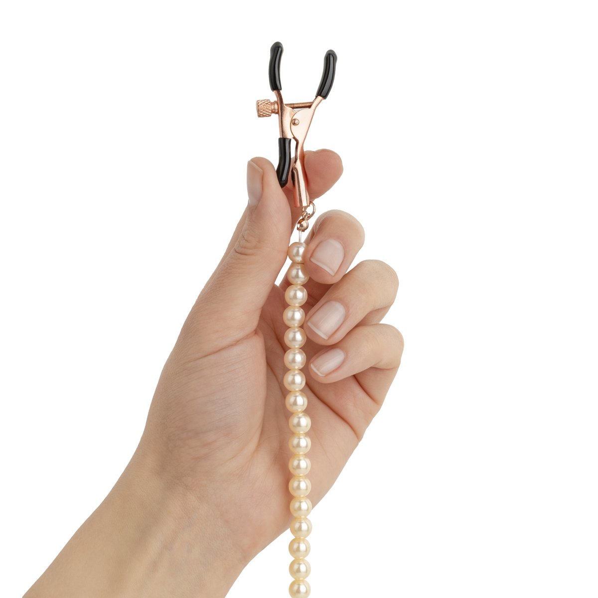 Rosy Gold - Tepelklemmen met parelketting - Verstelbaar Design