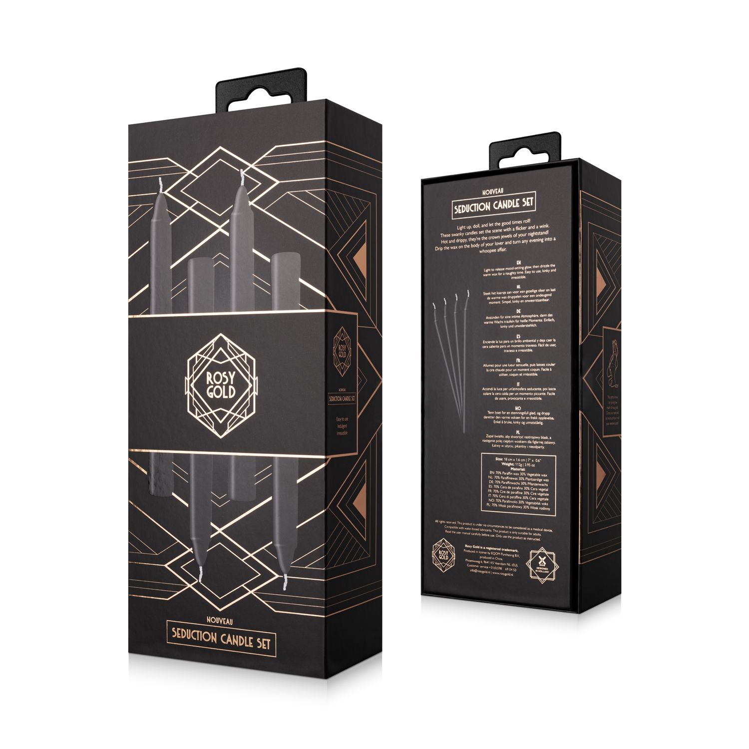 Rosy Gold - Seduction Candle Set - Zwart - Afbeelding 2