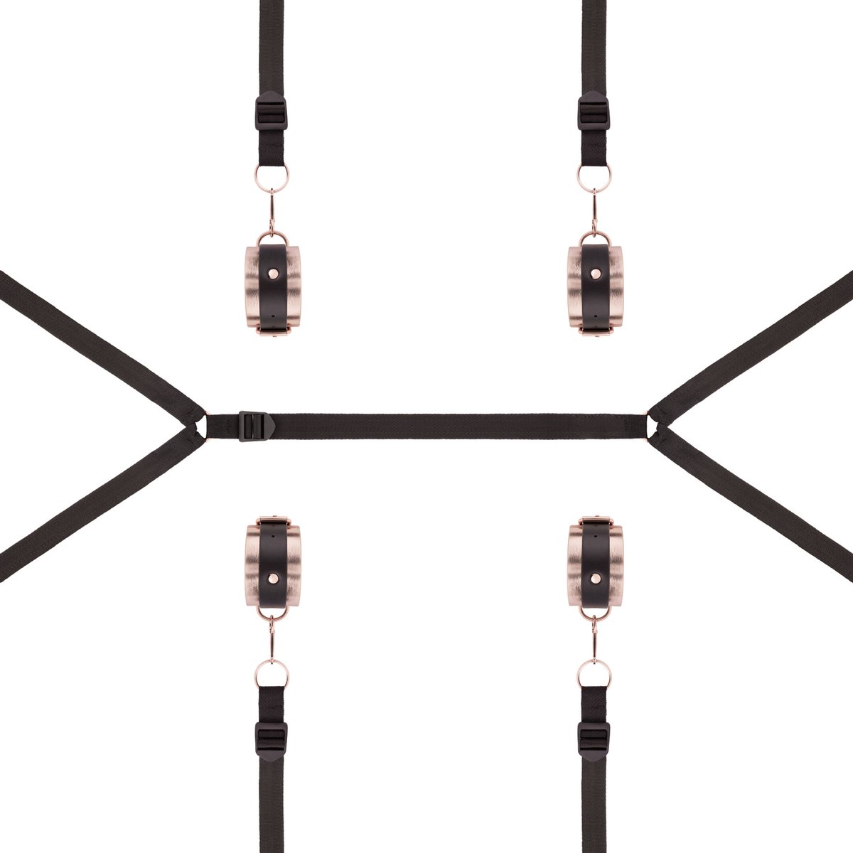 Rosy Gold - Under-Mattress Restraint Set - Zwart