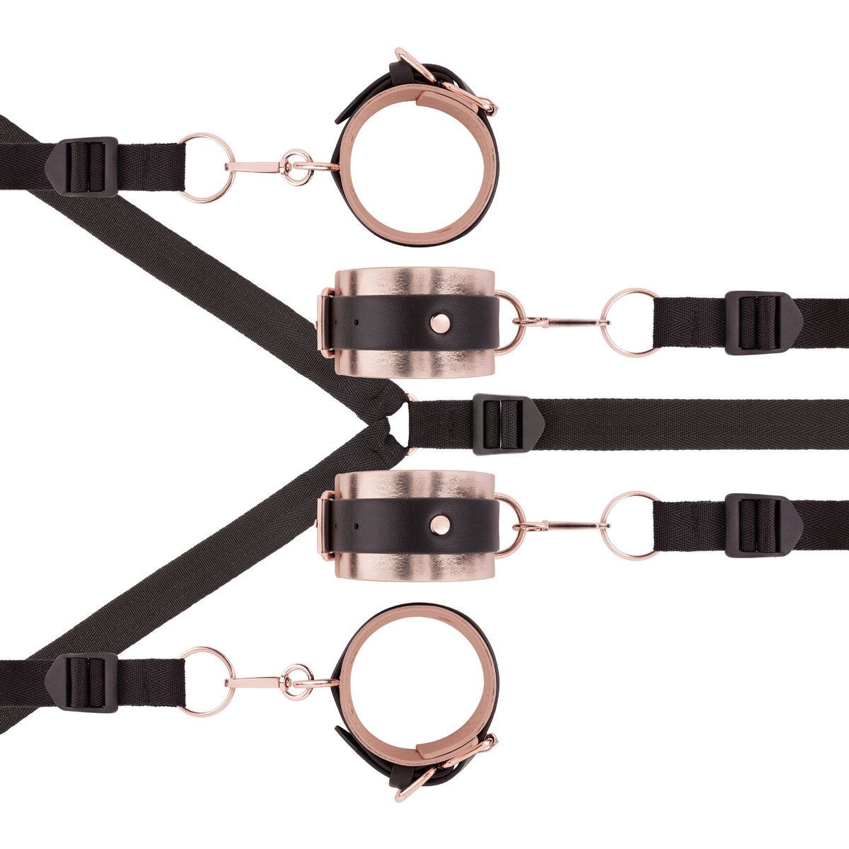 Rosy Gold - Under-Mattress Restraint Set - Zwart