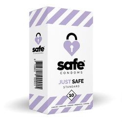 SAFE – Prezerwatywy z lubrykantem na bazie silikonu – Standardowe – 10 sztuk