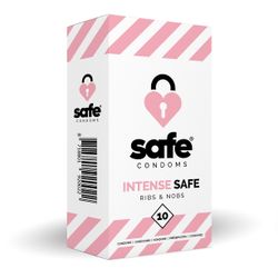 SAFE - Préservatifs - Nervurés et perlés - 10 unités