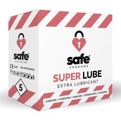 SAFE - Condoms With Extra Lubricant - Superlube - 5 pieces