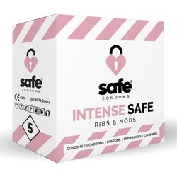 SAFE - Condooms - Ribbels & Noppen - 5 stuks