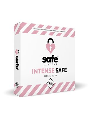 SAFE - Condooms - Ribbels & Noppen - 36 stuks