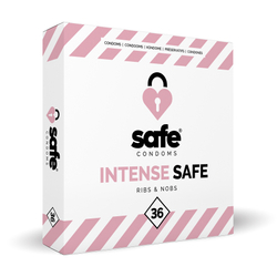 SAFE - Condoms - Ribbed & Studded - 36 pieces