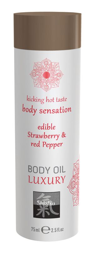Luxe Eetbare Body Oil - Aardbei & Rode Peper