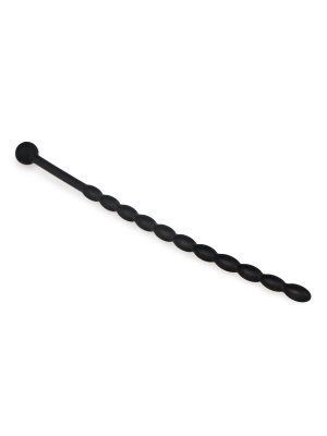 Geribbelde Siliconen Dilator - Zwart