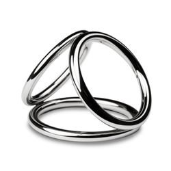 Metalowe pierścienie na penisa i jądra Triad Chamber – Duże