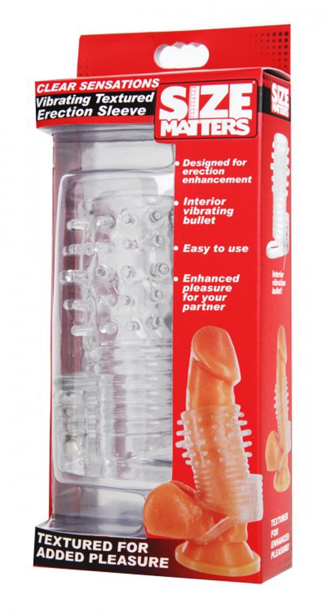 Size Matters - Clear Sensations Vibrerende Penis Sleeve - Transparant
