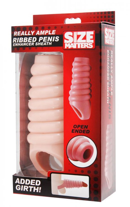 Size Matters - Really Ample - geribbelde penis sleeve