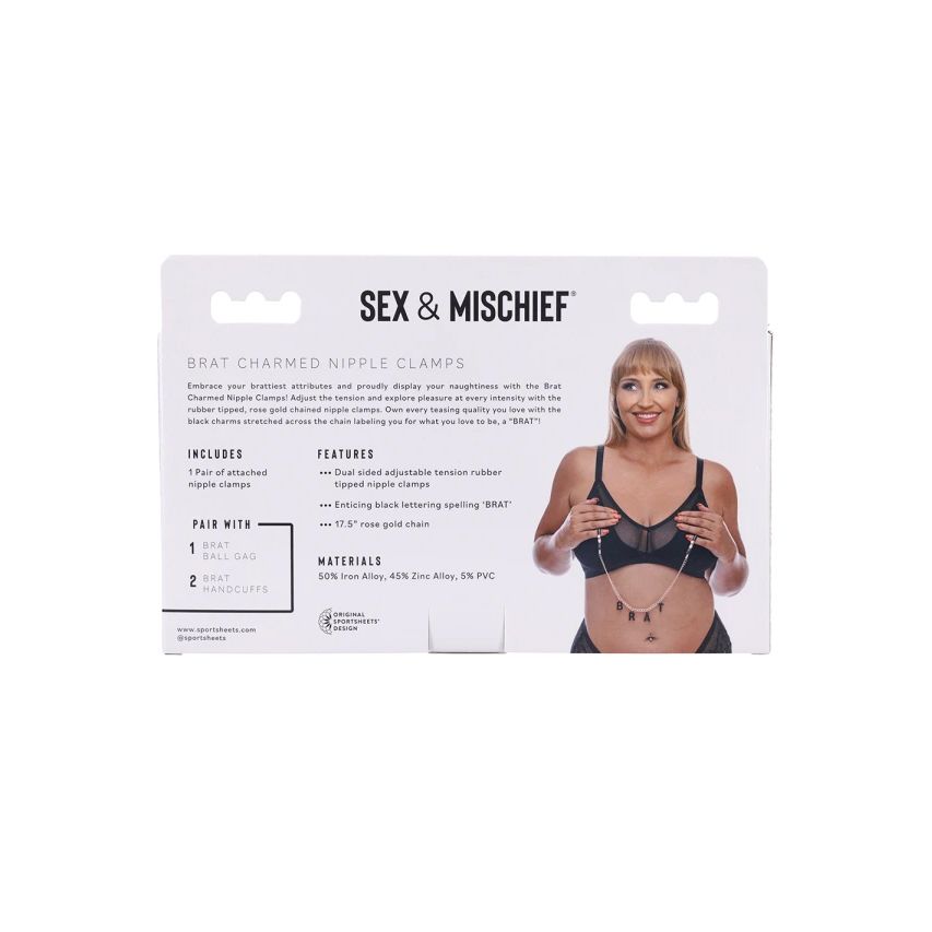 Sportsheets - Sex & Mischief Brat Charmed Nipple Clamps - Afbeelding 4