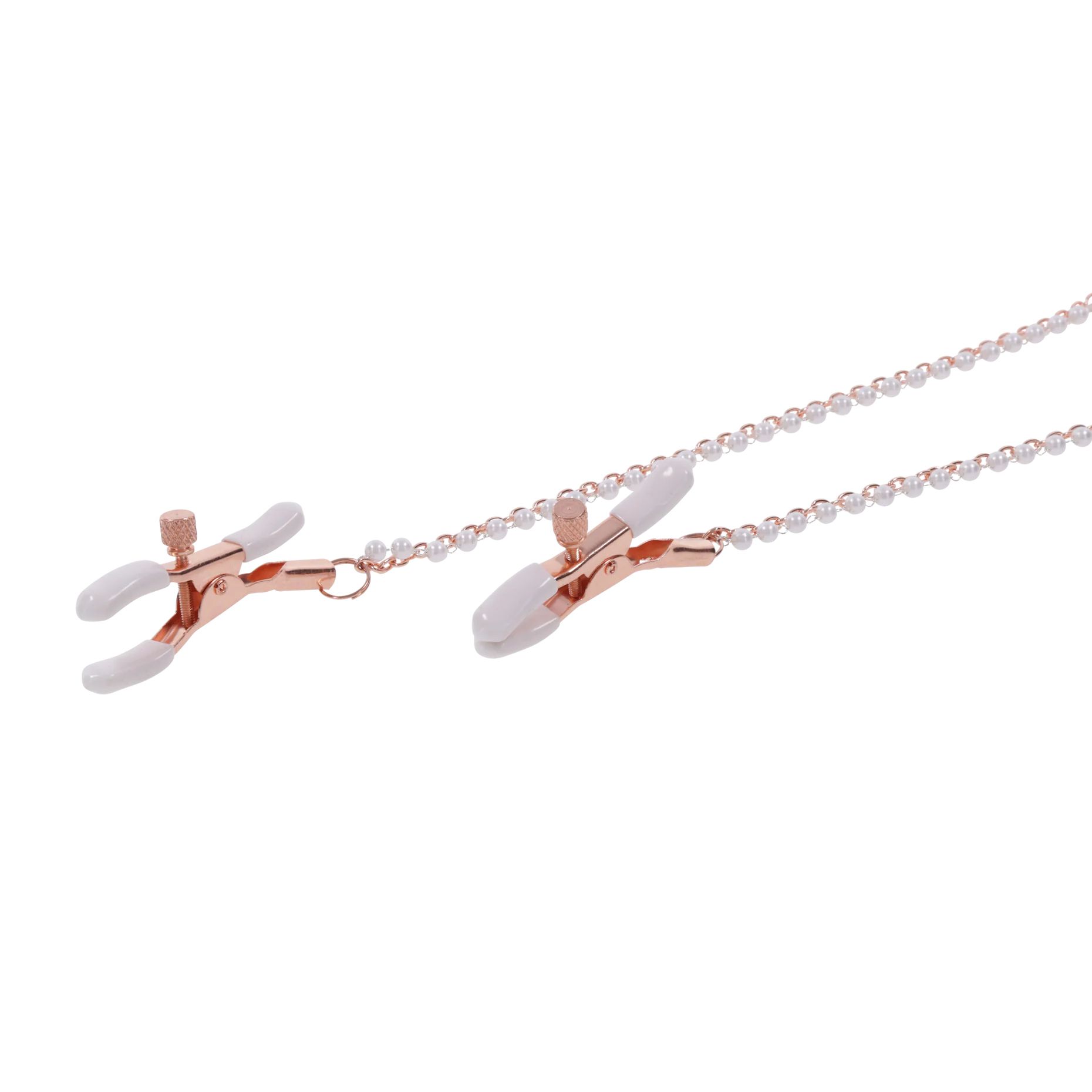 Sportsheets – S&M Peaches ‘n CreaMe Halsband met Tepelklemmen – Cream - Afbeelding 3