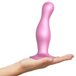 Strap-On-Me - Dildo Plug Curvy Metallic Sugar Pink L
