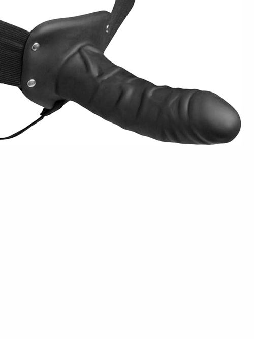 Gode creux en silicone avec sangles ?lastiques - Noir