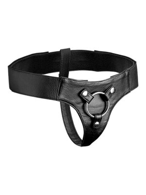 Strap U - Leren Strap On Harnas - Zwart