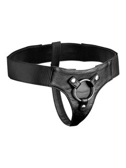 Strap-on Harness aus Leder in Schwarz